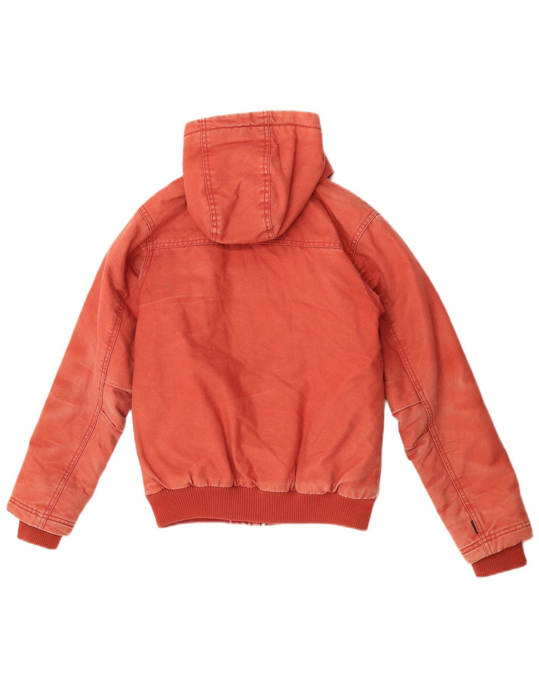 Quiksilver Dame Hooded Bomber Jacket UK 12 Medium Red Bomuld