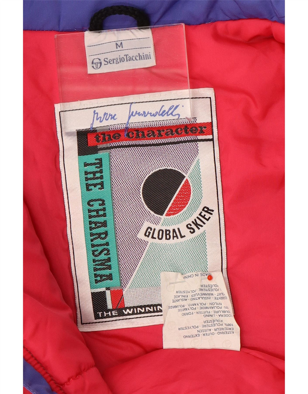 Sergio Tacchini Herre Skijakke UK 38 Medium Blue Colourblock Polyester