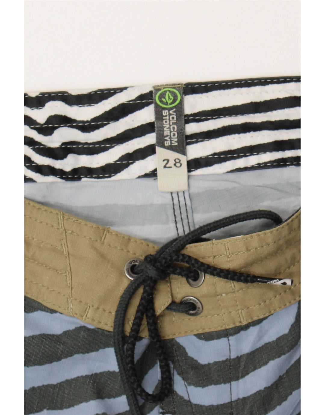 VOLCOM Mens Swimming Shorts Small  Grey Striped Vintage Volcom and Second-Hand Volcom from Messina Hembry 