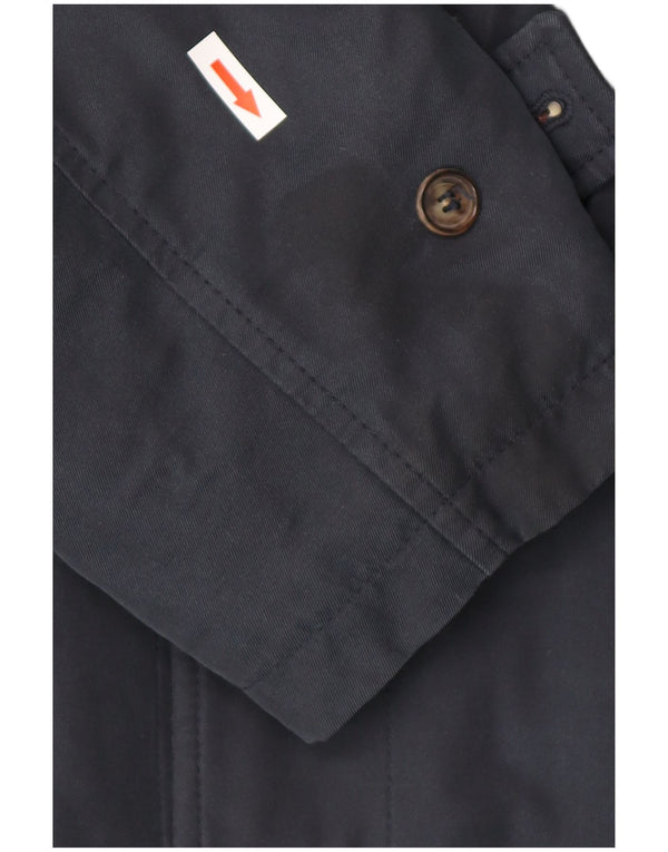 Enrico Mandelli Herre Hooded Windbreaker Coat IT 50 Large Navy Blue