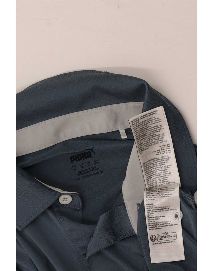 Puma Polo Shirt til mænd Large Navy Blue Colourblock Polyester