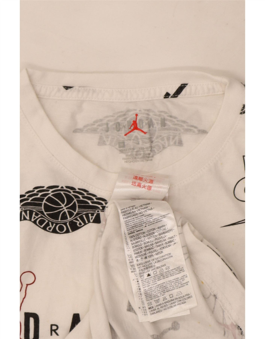 Jordan drenge grafisk t-shirt top 10-11 år medium hvid bomuld