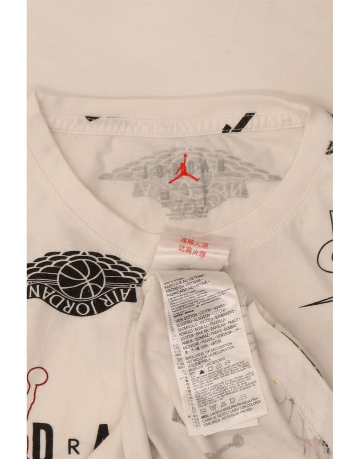Jordan drenge grafisk t-shirt top 10-11 år medium hvid bomuld