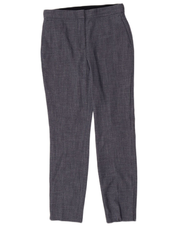Zara Slim Suit Bukser Small W26 L27 Marineblå Geometrisk Polyester
