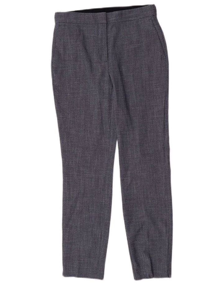 Zara Slim Suit Bukser Small W26 L27 Marineblå Geometrisk Polyester