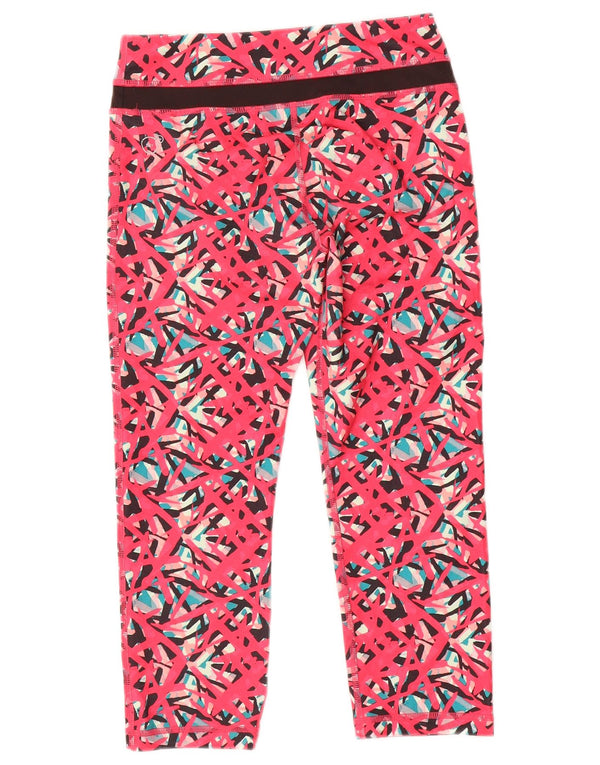 Puma Dame Capri Leggings UK 8 Small Pink Geometric