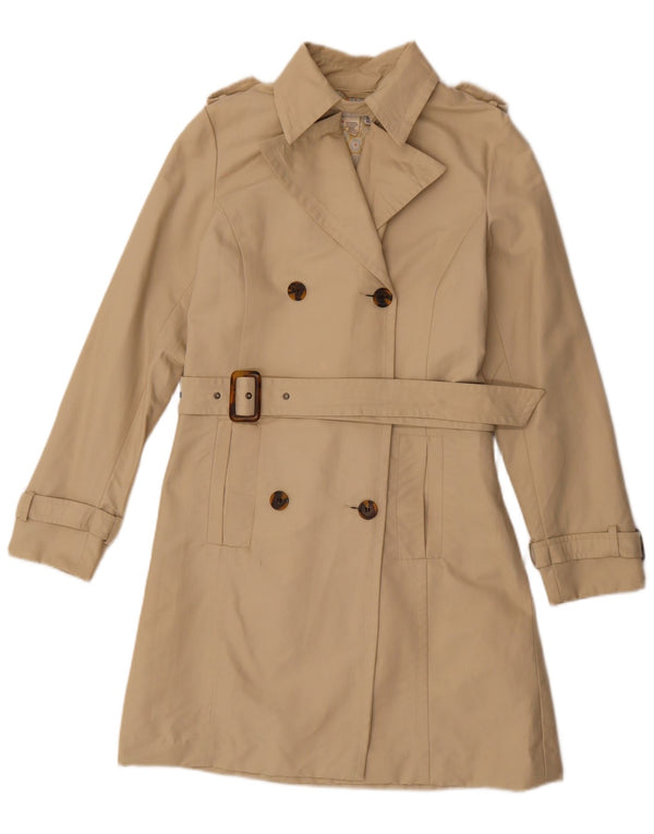 Zara Dame Trench Coat UK 14 Medium Beige Bomuld