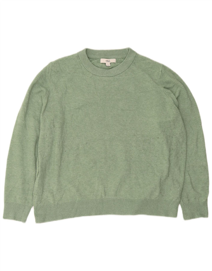 Marks & Spencer Dame Oversized Crew Neck sweater UK 16 Large Green