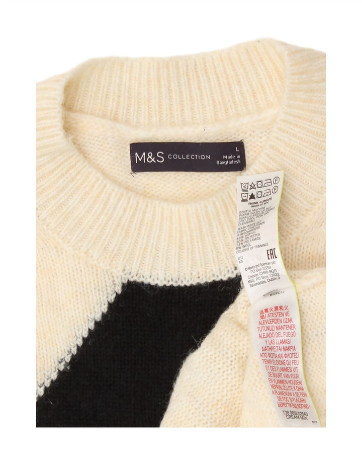Marks & Spencer Dame sweater med rund hals DK 16 Stor Off White