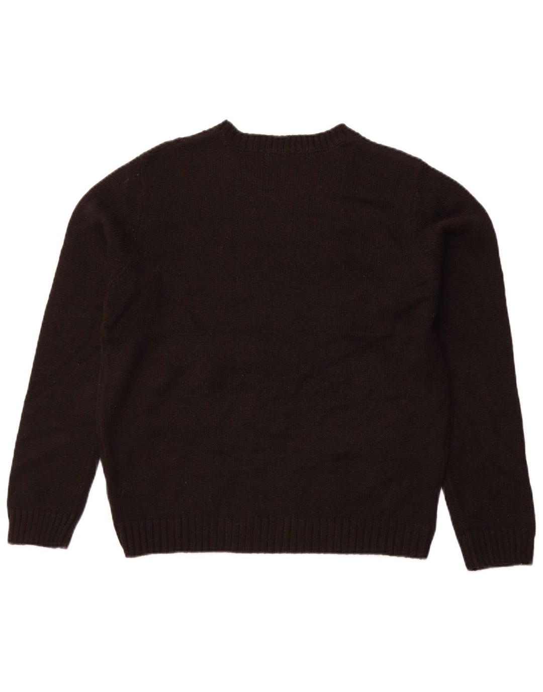 Zara Dame Crew Neck Jumper Sweater UK 14 Large Black Acryl