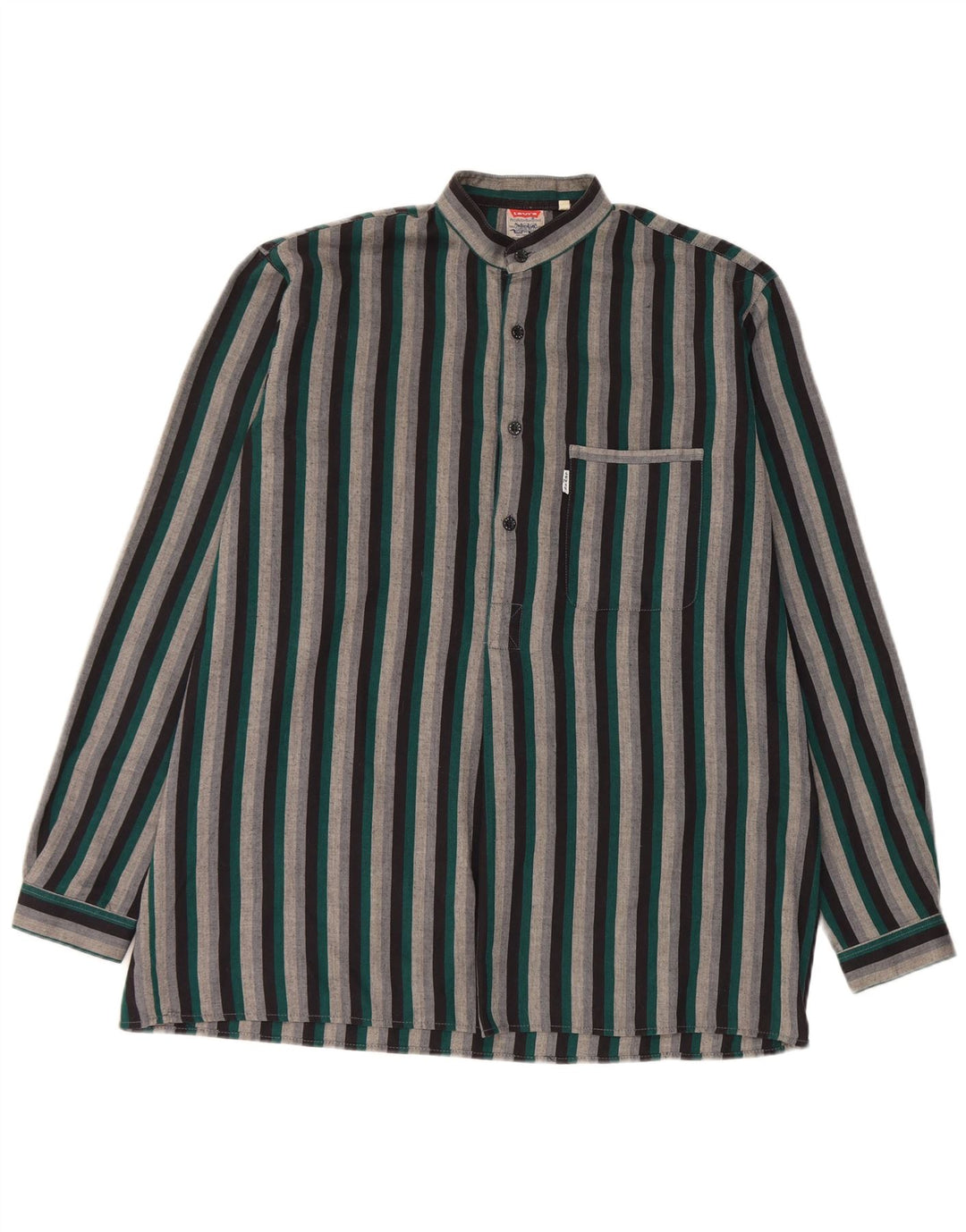 Levi's Herre Pullover Shirt Størrelse 40 Medium Flerfarvet Stribet Polyester
