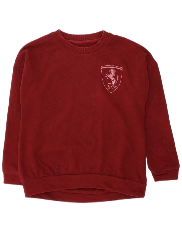 FERRARI Boys Sweatshirt Jumper 5-6 år Bourgogne bomuld