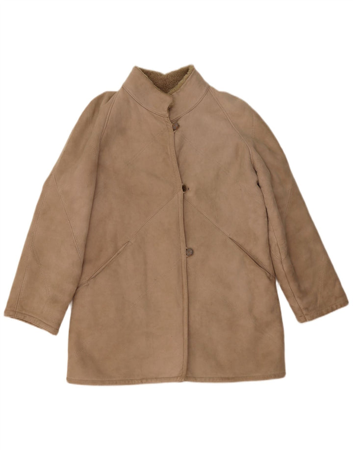 Vintage Dame Shearling Jacket IT 46 Large Beige Shearling