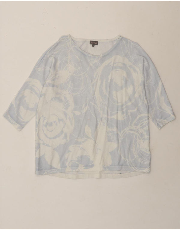 Phase Eight Dame Top 3/4 ærme UK 12 Medium Blue Floral Bomuld