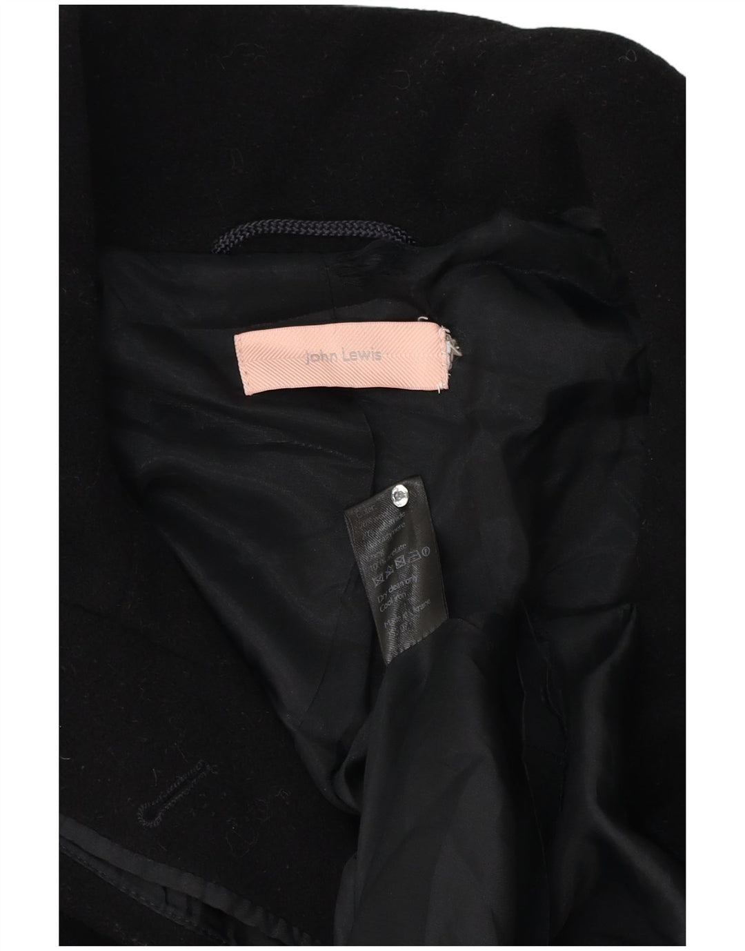 John Lewis Dame Overfrakke UK 18 XL Sort Uld