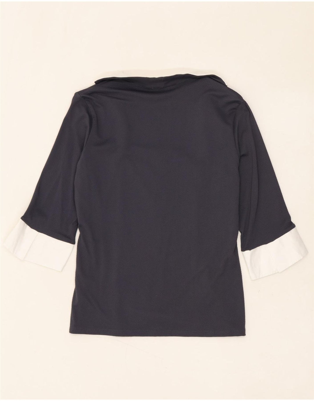 NARACAMICIE skjortebluse til kvinder UK 10 Small Navy Blue Colourblock
