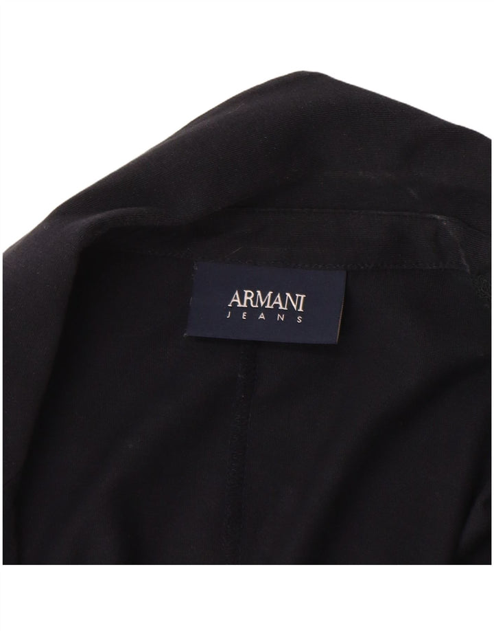 Armani Jeans Dame 2 Button Blazer Jacket UK 18 XL Navy Blue Bomuld