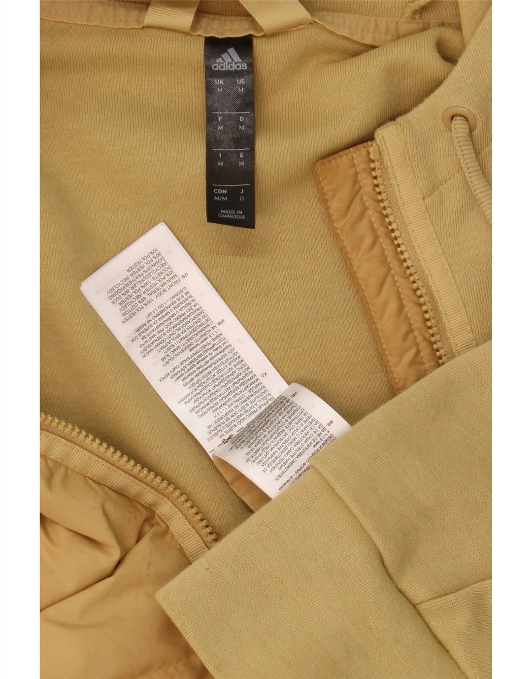 Adidas Herre Hooded Bomber Jacket UK 38 Medium Beige Bomuld