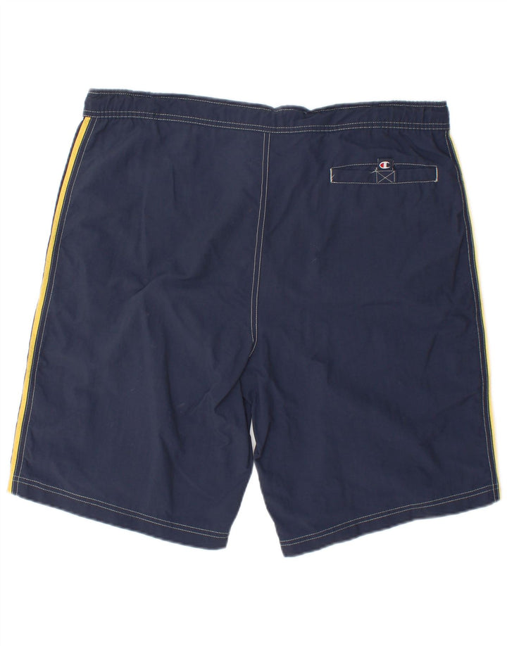 Champion Herre grafiske svømmeshorts Large Navy Blue Colourblock
