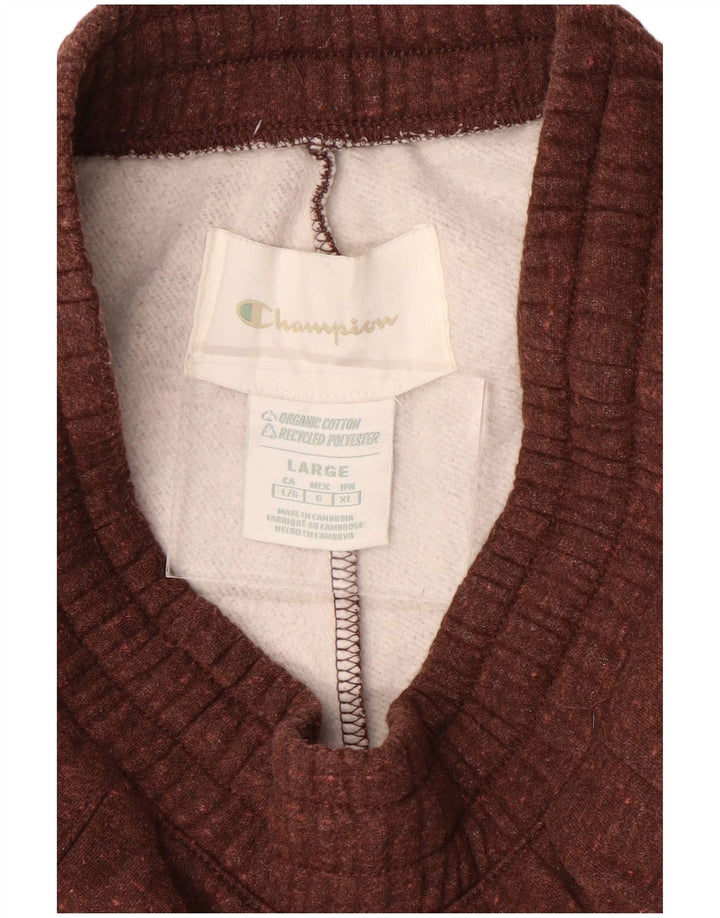 Champion Womens træningsdragt Bukser UK 14 Stor brun flækket bomuld