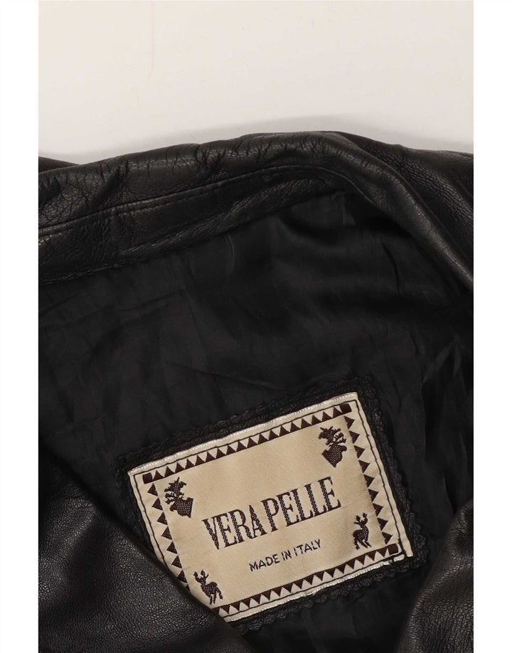 Vintage Dame Læderjakke UK 14 Medium Sort