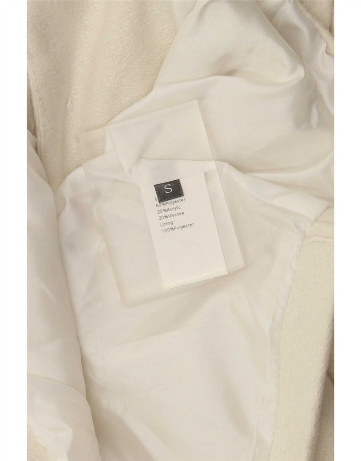 Vintage Bolero-jakke til kvinder UK 10 Small Off White Polyester