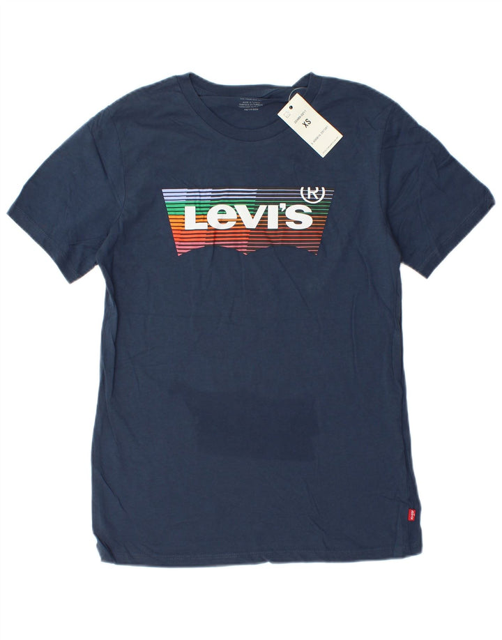 Levi's Herre grafisk T-shirt Top XS Marineblå Bomuld