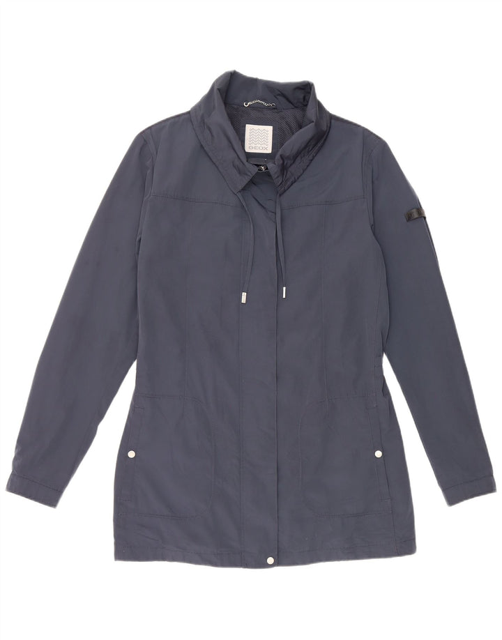 Geox Dame Windbreaker Jacket UK 16 Large Navy Blue Polyester