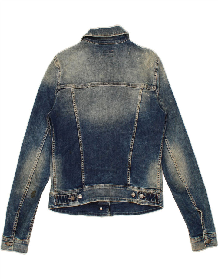 GAS Womens Crop Denim Jacket UK 10 Small Blue Cotton Vintage Gas and Second-Hand Gas from Messina Hembry 