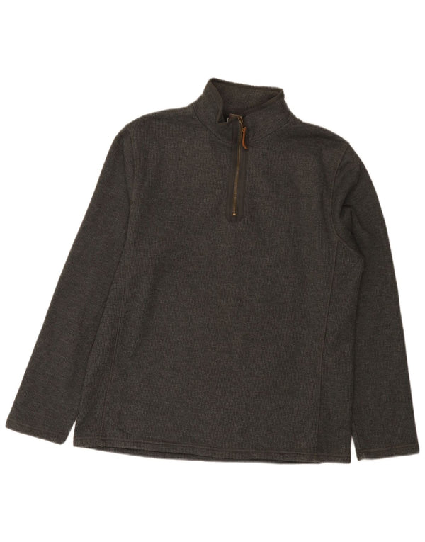 Mountain Warehouse Herre Zip Neck Sweatshirt Jumper Medium Grå Bomuld