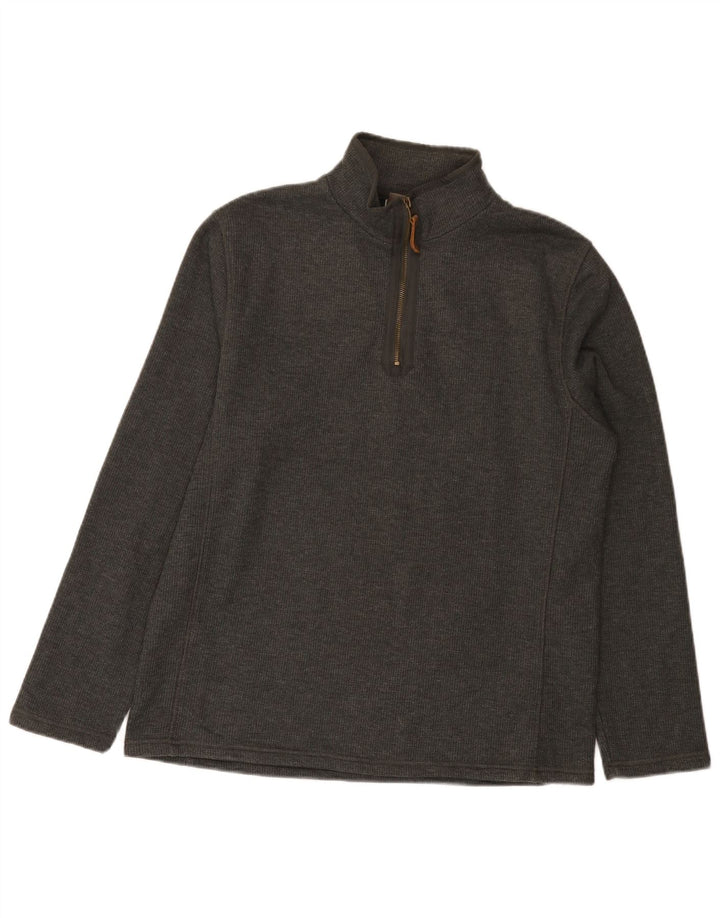 Mountain Warehouse Herre Zip Neck Sweatshirt Jumper Medium Grå Bomuld