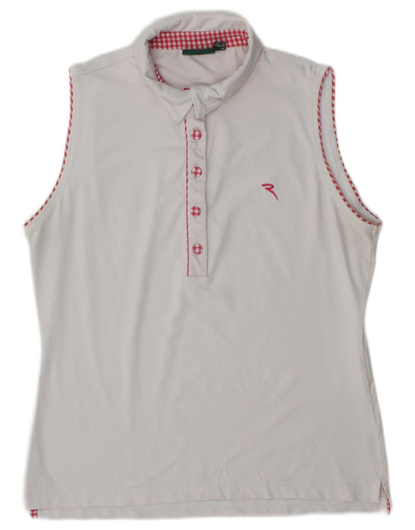 Chervo ærmeløs poloshirt til kvinder UK 12 Medium Hvid polyamid