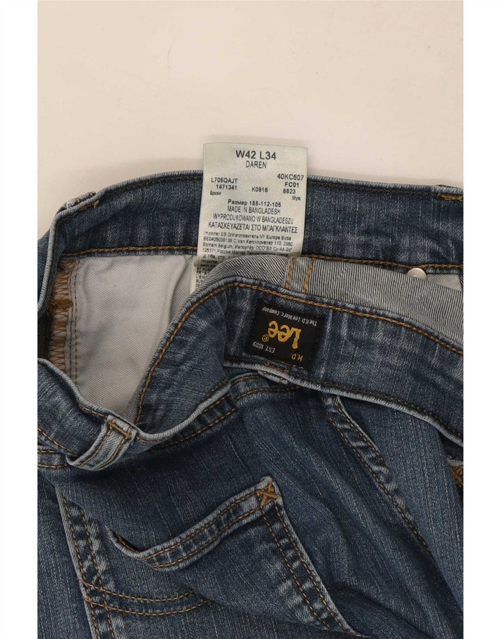 Lee Mens Daren Straight Jeans W42 L34 Blå Bomuld