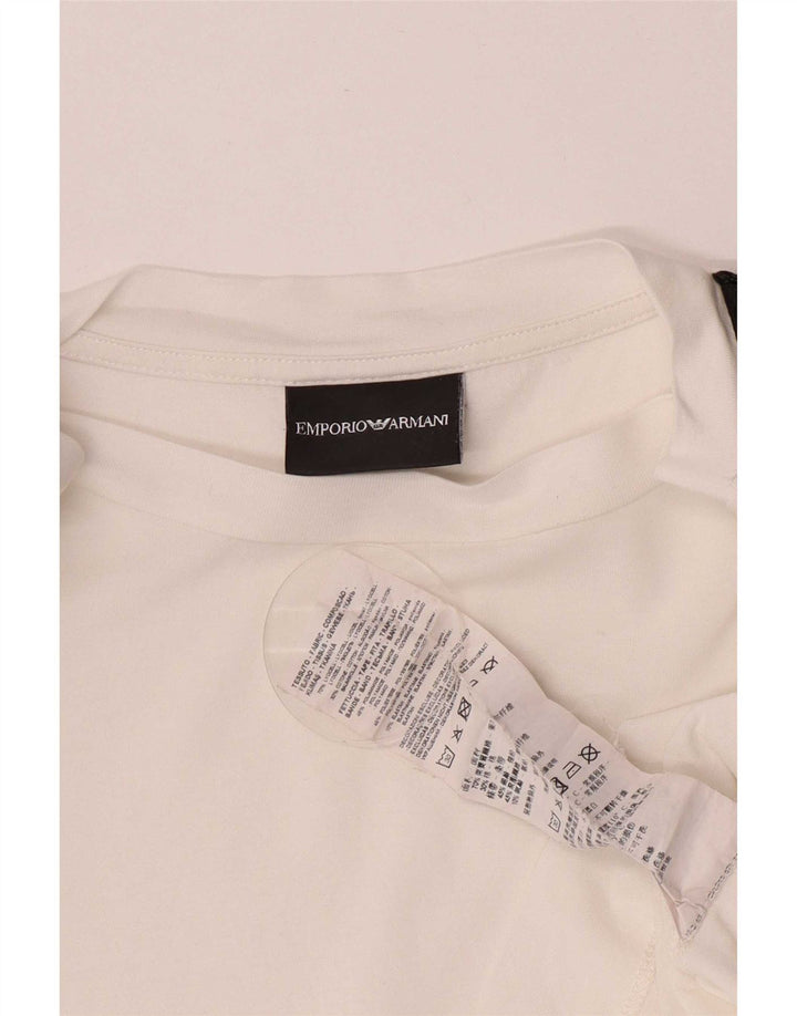 Emporio Armani Herre T-Shirt Top Medium White Colourblock Lyocell