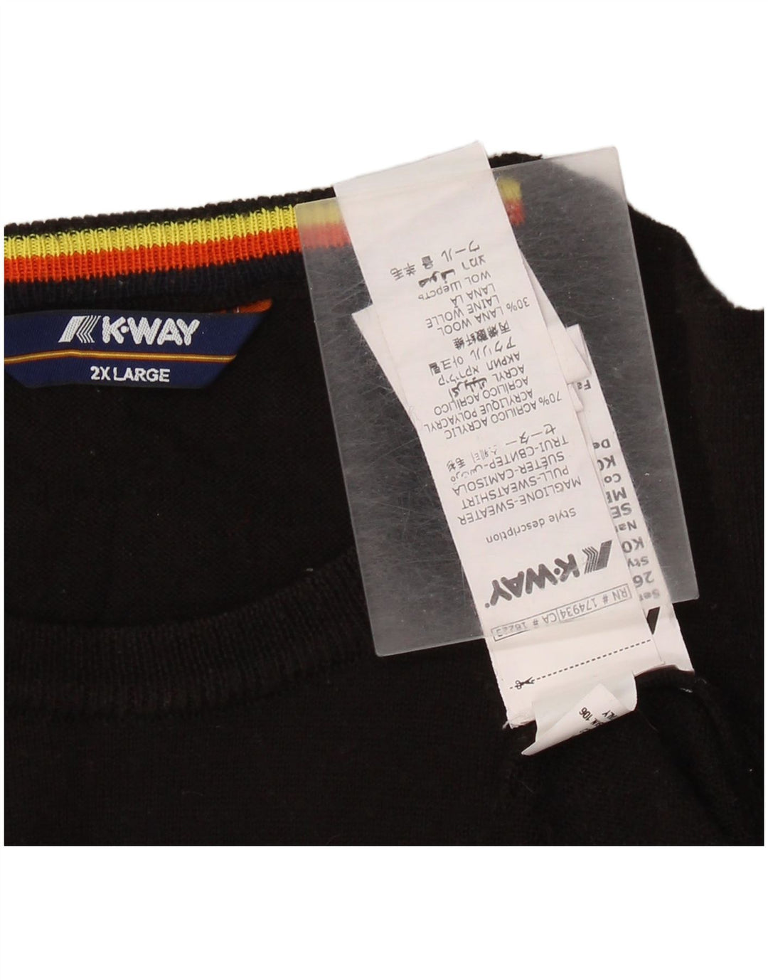 K-Way Herre Crew Neck Jumper Sweater 2XL Sort Akryl