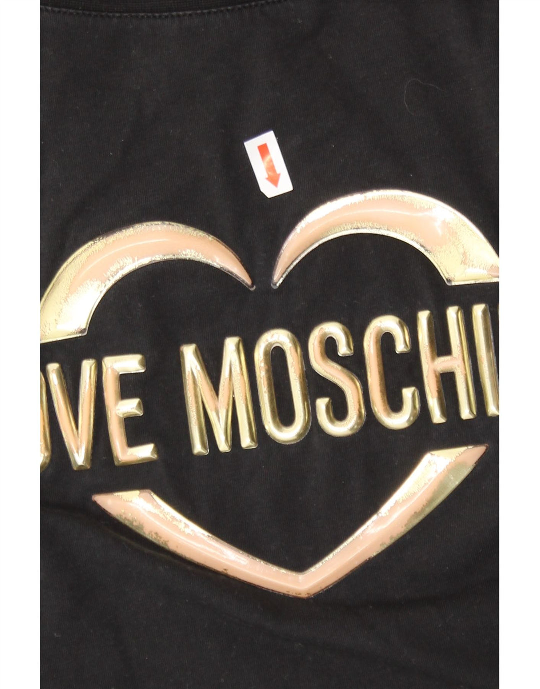 Moschino Dame Grafisk T-Shirt Top UK 14 Stor Sort