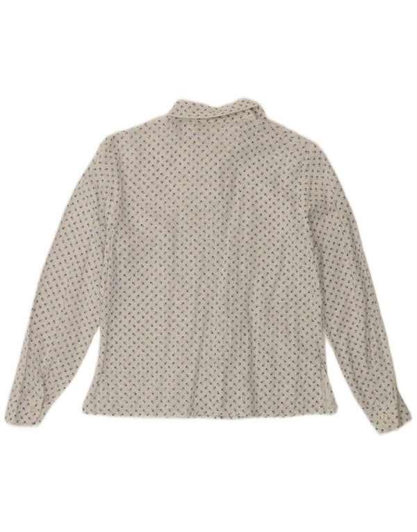 Vintage dameskjorte UK 14 Medium White Floral