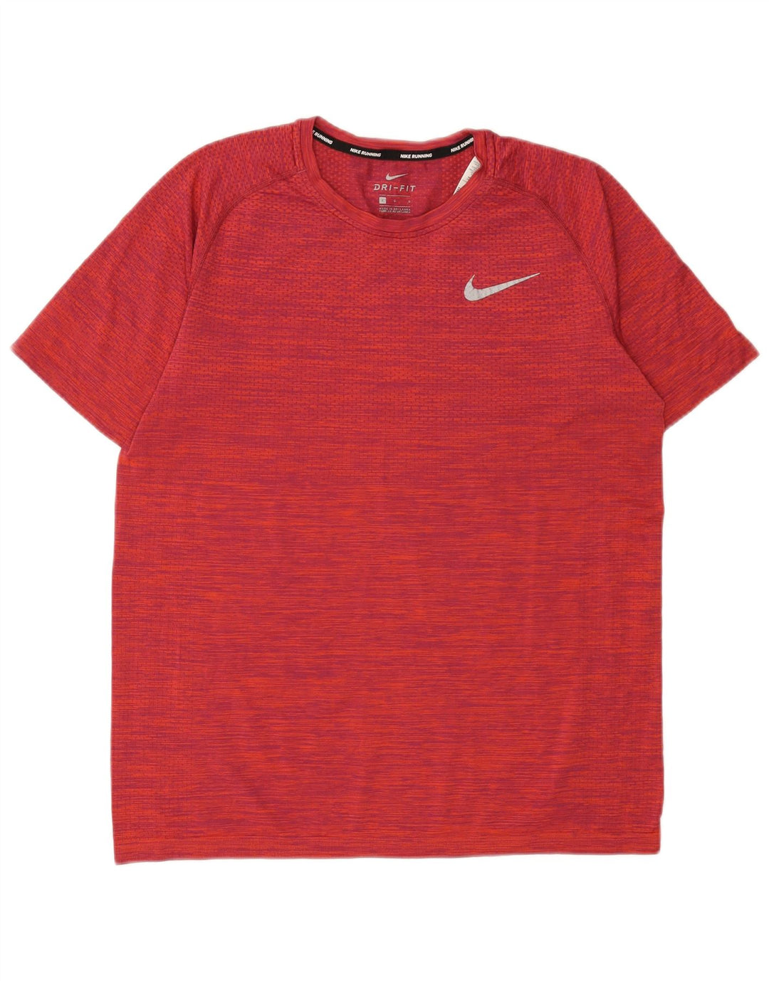 Nike Herre Dri Fit T-Shirt Top Stor Rød Nylon