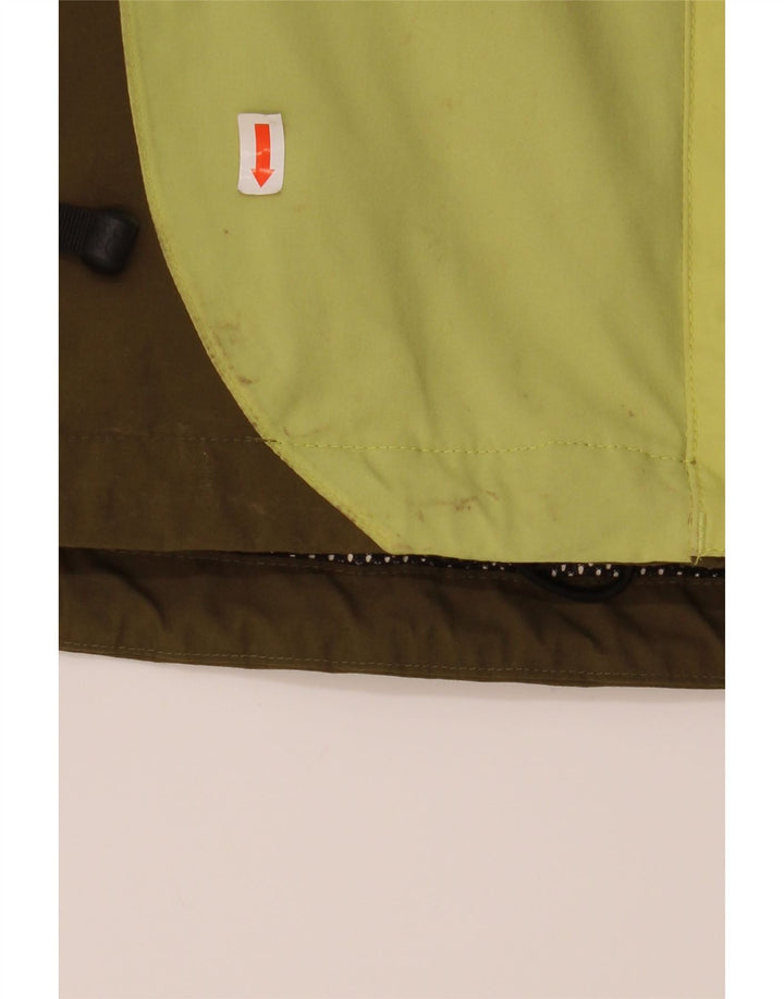 JACK WOLFSKIN Womens Rain Jacket UK 12 Medium Green Colourblock Polyamide Vintage Jack Wolfskin and Second-Hand Jack Wolfskin from Messina Hembry 