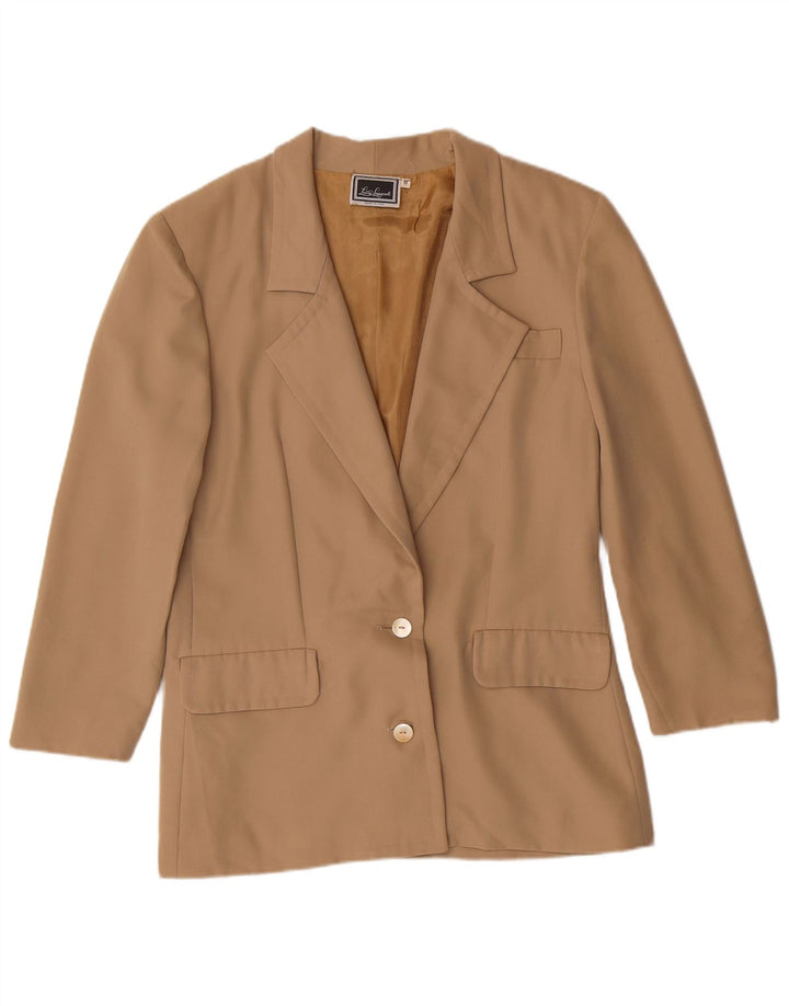 LUISA SPAGNOLI Womens 2 Button Blazer Jacket UK 14 Medium Beige Polyester