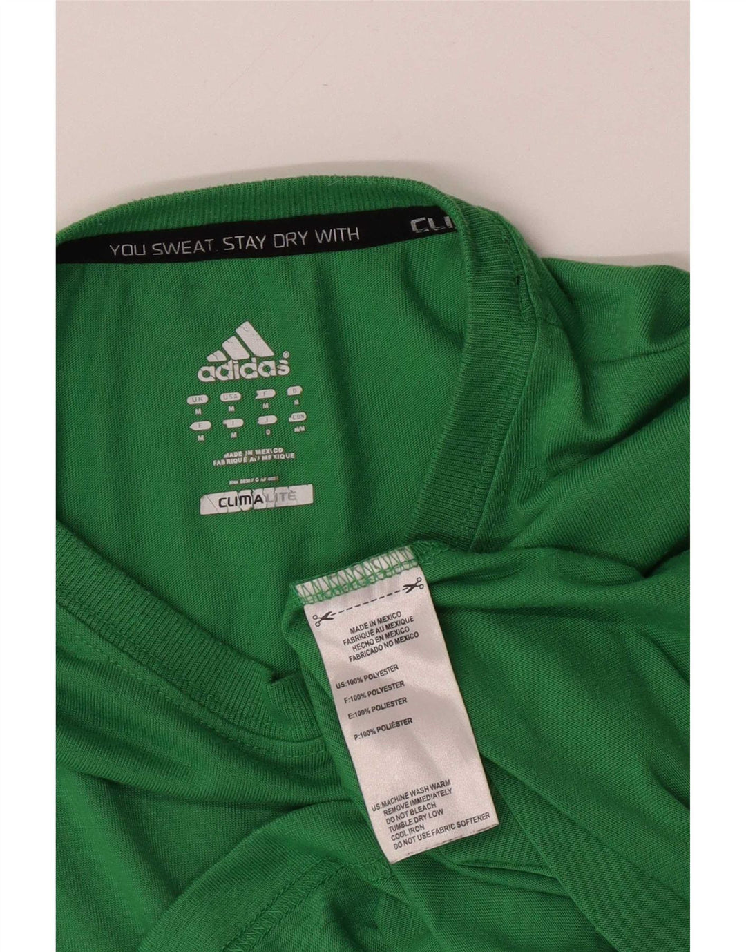 Adidas Herre Climalite T-Shirt Top Medium Grøn Polyester