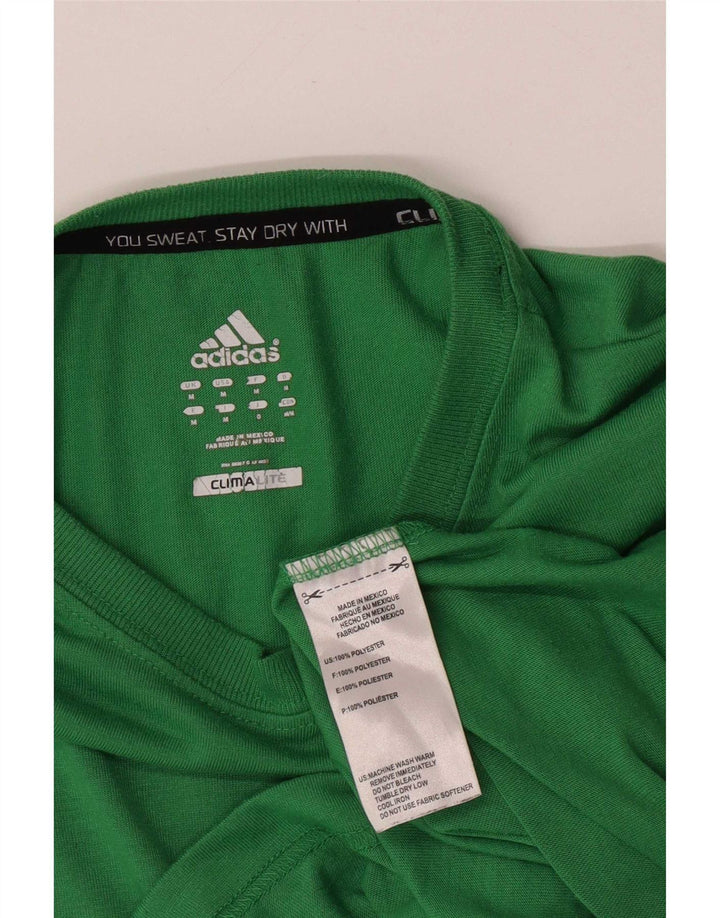 Adidas Herre Climalite T-Shirt Top Medium Grøn Polyester