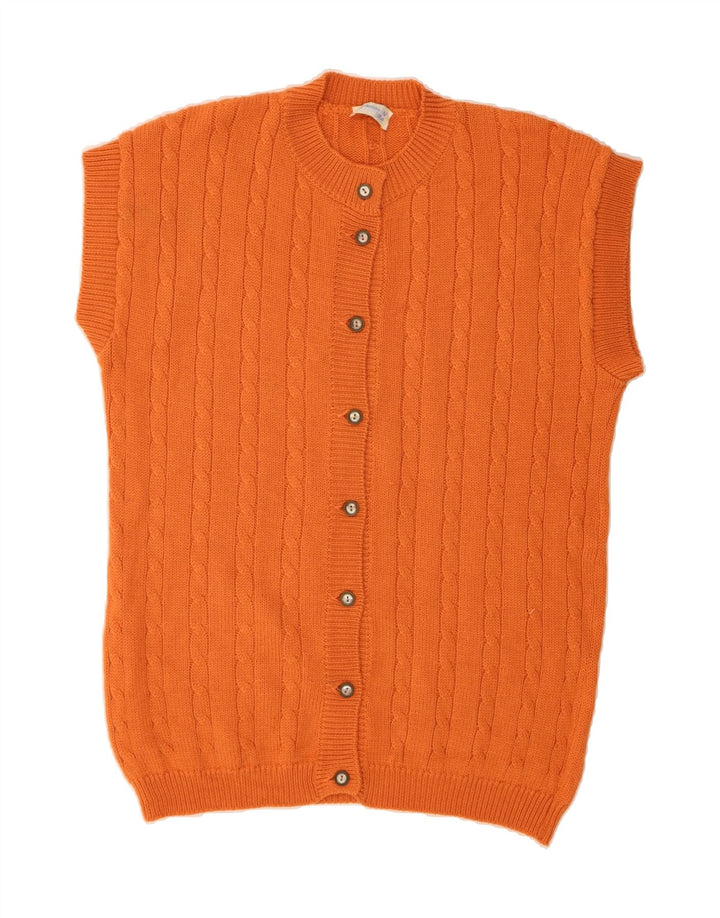 CONFEZIONI DI LUSSO Womens Cardigan Sweater UK 14 Medium Orange Vintage Confezioni Di Lusso and Second-Hand Confezioni Di Lusso from Messina Hembry 