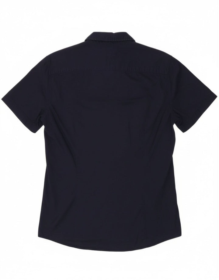 BENETTON Mens Short Sleeve Shirt Small Navy Blue