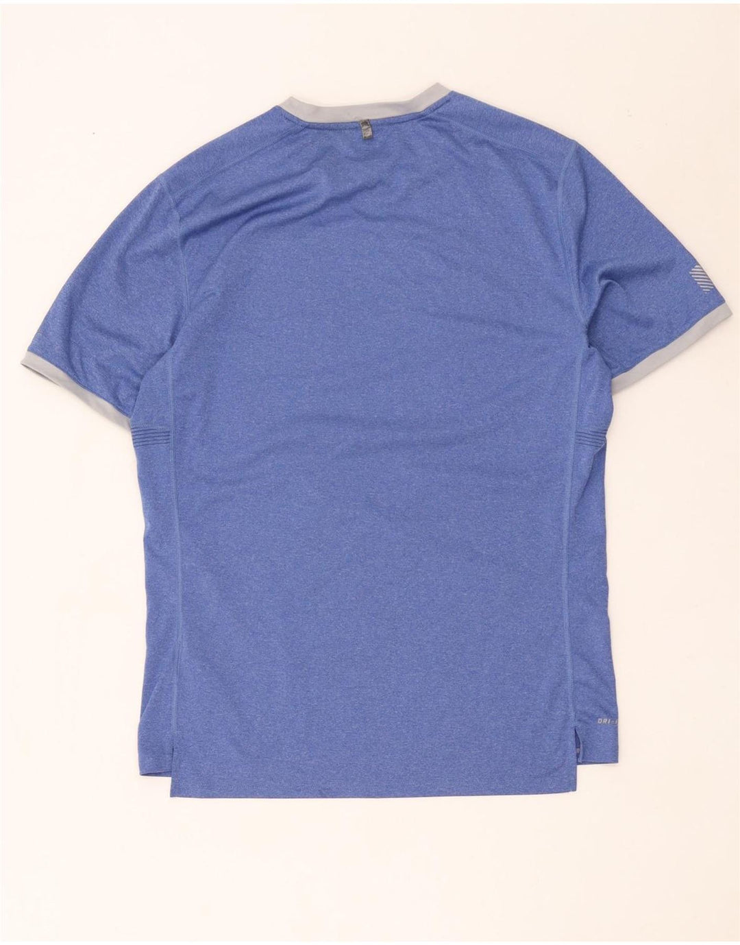 Nike herre Dri Fit T-shirt top mellemblå stribet polyester