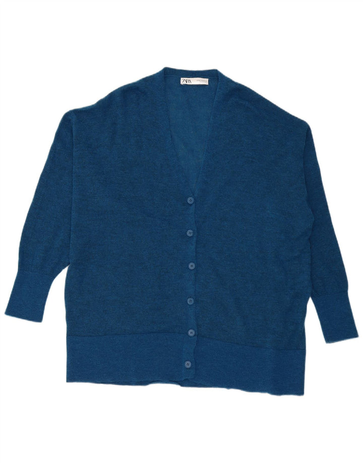 Zara oversized cardigan sweater til kvinder UK 14 Medium Blue