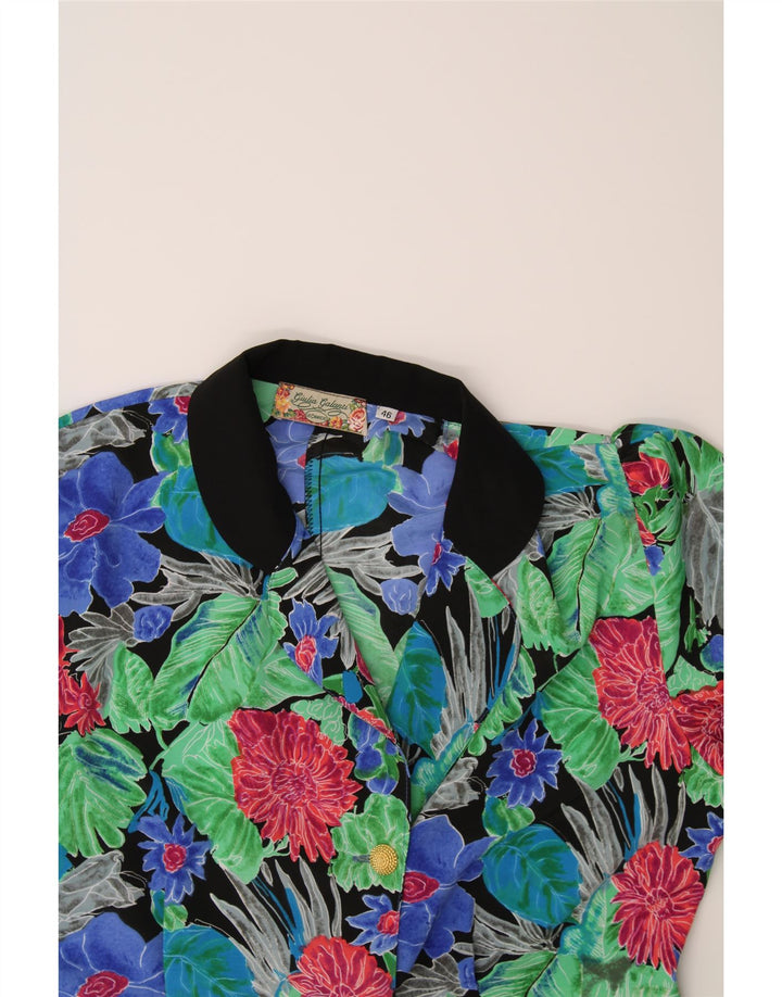 GIULIA GALANTI Womens Blazer Jacket IT 46 Large Multicoloured Floral Vintage Giulia Galanti and Second-Hand Giulia Galanti from Messina Hembry 