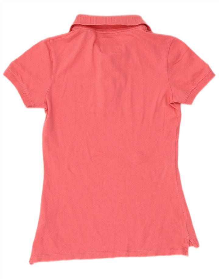 JACK WILLS Dame Polo Shirt UK 8 Small Pink Bomuld