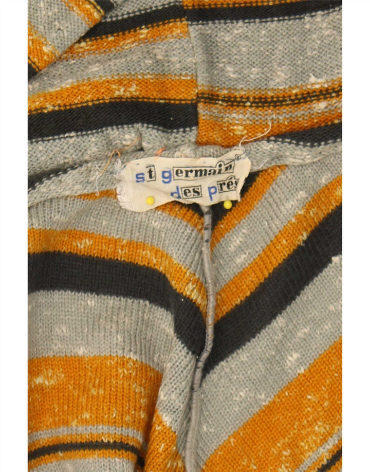 Vintage sweater med hætte til kvinder One Size flerfarvet stribet