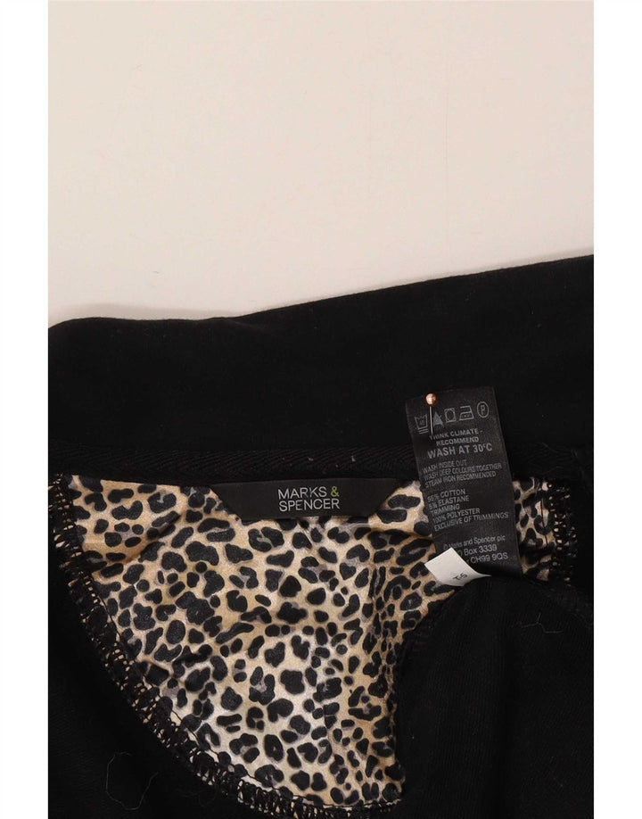 Marks & Spencer Womens Bomber Jacket UK 14 Medium Black Bomuld
